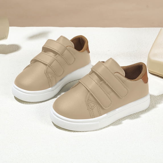 Miluxas Toddler Little Kid Cushioned Canvas Shoes Slip On Sneakers Soft and Durable Khaki 9.5 M(26)