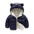 thumbnail image 1 of Miluxas Toddler Winter Coats Hooded Infants Fleece Jacket Thickened Jacket for Baby Girls Boys Navy 12 Months, 1 of 4