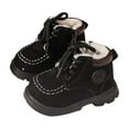 thumbnail image 1 of Miluxas Toddler Winter Snow Boots Boys Girls Cold Weather Baby Faux Fleece Soft Soles Warm Shoes (Infant/Toddler/) Black 2 Years, 1 of 5