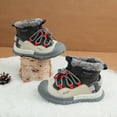 thumbnail image 1 of Miluxas Toddler Winter Snow Boots Boys Girls Cold Weather Kids Fleece Shoes Gray 4 M(37), 1 of 8