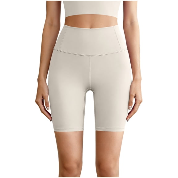 Miluxas Tummy Control Compression Shorts for Women,High Waist Workout Biker Shorts White XXL(XXL)