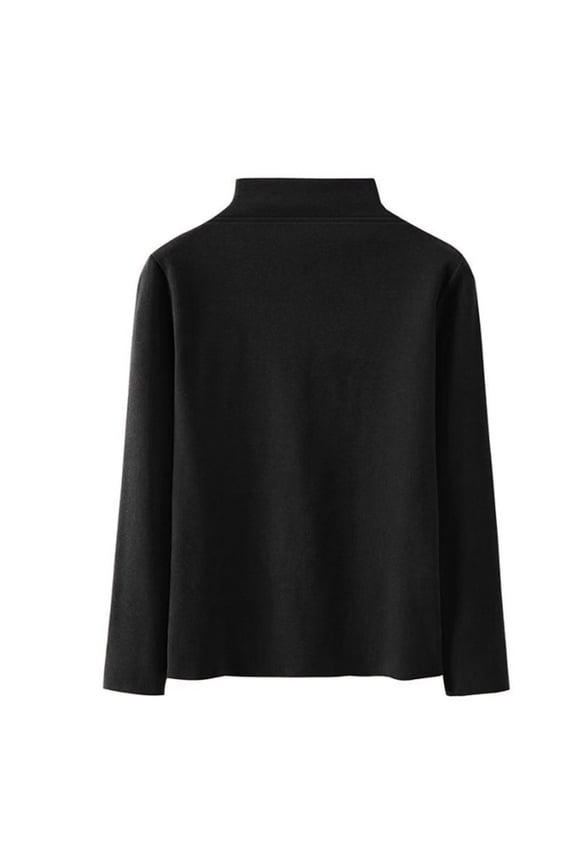 Turtleneck Men Shirt Long Sleeve Ribbed Knitted Casual TShirt Slim Fit Cotton Turtle Neck Pullover Sweater Black