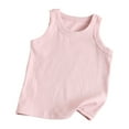 thumbnail image 1 of Miluxas Unisex Little Boys Girls Sleeveless Tank Tops Vest Summer Solid T-Shirts Undershirts Pink 3 Years, 1 of 5