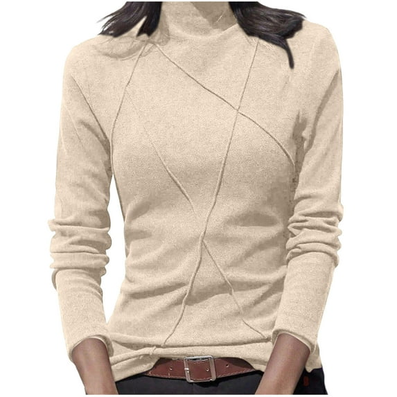 Miluxas Velvet Tops for Women Stand up Neck Long Sleeve Velour Shirt Ladies Dressy Casual Blouses Beige XXL(XXL)