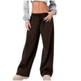thumbnail image 1 of Miluxas Wide Leg Sweatpants for Women Trendy Fashion Solid Color High Waisted Drawstring Loose Long Pants Brown XXL(XXL), 1 of 6