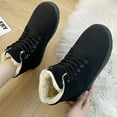 thumbnail image 1 of Miluxas Winter Snow Boots for Women: Warm Fur Lined Ankle Boots Comfortable Suede Lace Up Booties Cute Flat Shoes Black 9(42), 1 of 7
