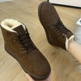thumbnail image 1 of Miluxas Winter Snow Boots for Women: Warm Fur Lined Ankle Boots Comfortable Suede Lace Up Booties Cute Flat Shoes Coffee 7(39), 1 of 7