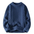 thumbnail image 1 of Miluxas Women Cable Knit Vintage Chunky Sweater Loose Casual Knitted Sweater Unisex Woven Crewneck Knitted Top Blue 14(XXXL), 1 of 6