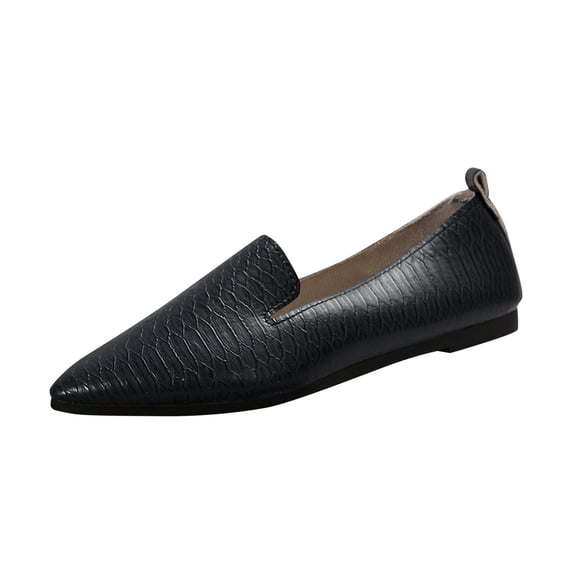 Miluxas Women Flats Shoes Women Breathable Thin Soft Soled Pointed Toe Dress Shoes Comfortable Slip on Shoes Black 5.5(36)