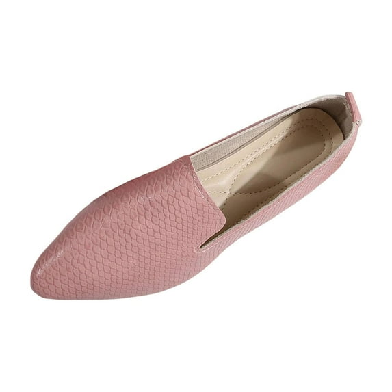 Miluxas Women Flats Shoes Women Breathable Thin Soft Soled Pointed Toe Dress Shoes Comfortable Slip on Shoes Pink 5.5(36)