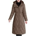thumbnail image 1 of Miluxas Women Lightweight Cotton Padded Jackets Women's Long Sleeve Mid-Length Zipper Warm Loose Parkas Coat Khaki XL(XL), 1 of 7