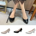 thumbnail image 1 of Miluxas Women Low Heel Dress Pump Shoes Pointed Toe office Shoes White 8.5(41), 1 of 4