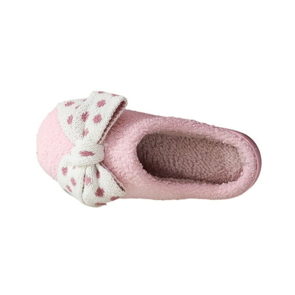 Miluxas Women Men Slippers Plush Warm House Slippers Casual Home Shoes Soft Slip-on Couple Cotton Outdoor Indoor Bedroom Shoes Pink 10(44)
