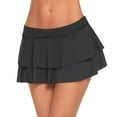 thumbnail image 1 of Miluxas Women Pleated Mini Skirt Solid Ruffle Lingerie Skirts Black 4(S), 1 of 8