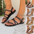 thumbnail image 1 of Miluxas Women Sandals Dressy Summer Flat Plus Size Gladiator Toe Ring Falt Flip Flops toe Loop One toe Sandals for Women Wine 9(43), 1 of 8