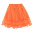 thumbnail image 1 of Miluxas Women Summer Mini Skirts Multi-Layer High Waist Solid Color Mini Skirt with Ruffled Orange, 1 of 5