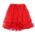 thumbnail image 1 of Miluxas Women Summer Mini Skirts Multi-Layer High Waist Solid Color Mini Skirt with Ruffled Red, 1 of 5