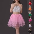 thumbnail image 1 of Miluxas Women Summer Mini Skirts Multi-Layer High Waist Solid Color Mini Skirt with Ruffled White, 1 of 5