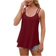 thumbnail image 1 of Miluxas Women Tank Top Casual Summer Tops Fashion Spaghetti Strap Sleeveless V Neck Shirts Camisoles Wine 8(L), 1 of 5