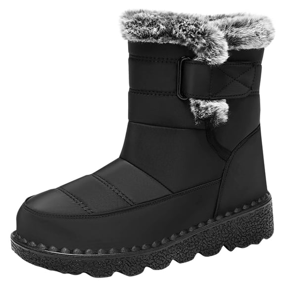 Miluxas Women Winter Snow Boots Waterproof:Warm Mid Calf Boots for Women with Lined - Comfortable Outdoor Slip On Booties Anti-Slip