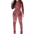 thumbnail image 1 of Miluxas Women's 2 Piece Matching Lounge Sets Fall Fashion Outfits Long SLeeve Top Wide Leg Pants Sweat Suits Pink S(S), 1 of 8