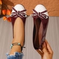 thumbnail image 1 of Miluxas Women's Bow Tie Fashion Dress Slip On Shoes Round Toe Ballet Flat Wine 5.5(36), 1 of 9