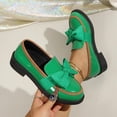 thumbnail image 1 of Miluxas Women's Bowknot Thick Sole Loafers, Work office Business Casual Spring & Fall Casual Patent Leather Dress Shoes Green 6.5(38), 1 of 9