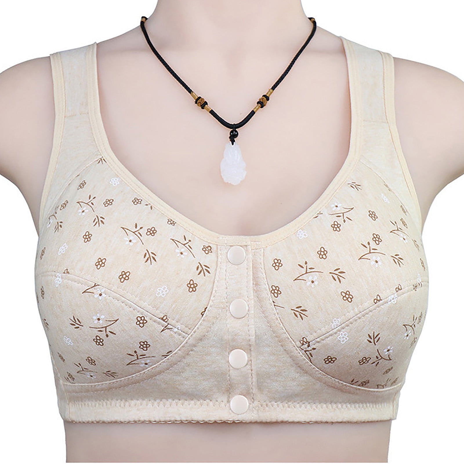 Miluxas Women's Bra Wire Free Underwear OnePiece Bra Everyday Underwear ...