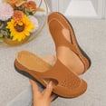 thumbnail image 1 of Miluxas Women's Breathable Hollow Cutout Wedge Slide Mules, Backless Slip On Platform Orthopedic Walking Clogs, Non Slip Soft Leather Casual Shoes Brown 7.5(40), 1 of 6