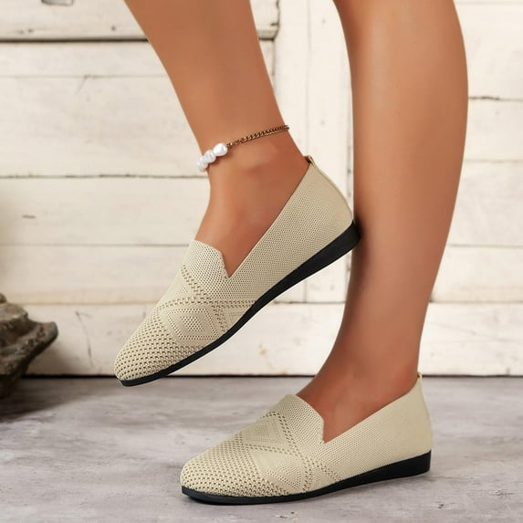 Miluxas Women's Breathable Mesh Flats Shoes ,Soft Loafers Flats,Slip on Shoes Loafer