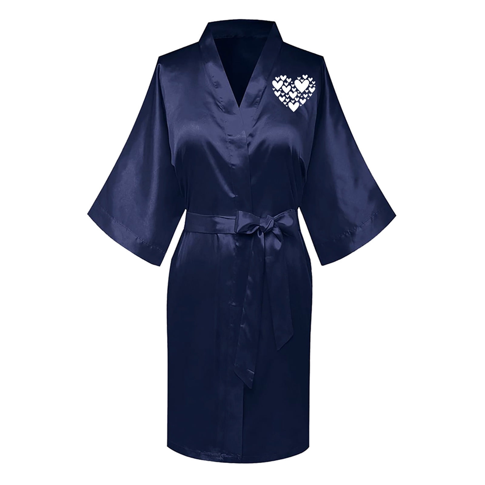 Miluxas Women's Bride Bridesmaids Robe Short Satin Kimono Robes for