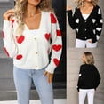 thumbnail image 1 of Miluxas Women's Cardigan Sweaters Chunky Knit Long Sleeve Heart Print Knitted Coats White XL(XL), 1 of 9