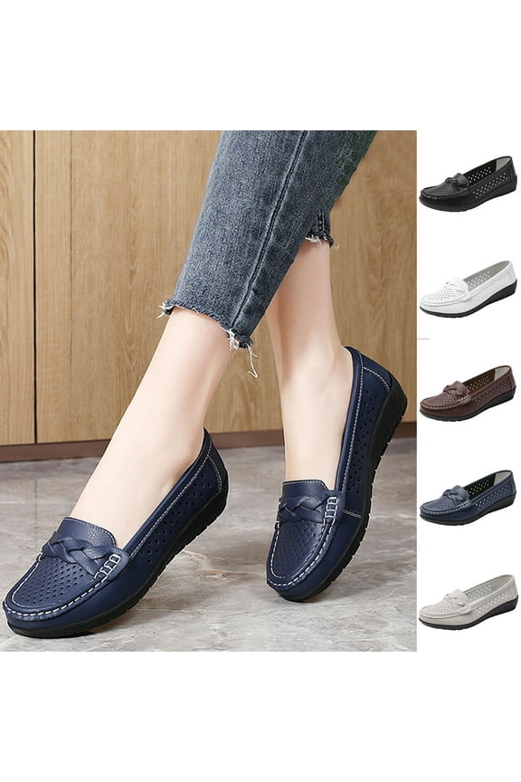 Women's Casual Closed Toe Slip On Loafers Breathable Comfortable Walking Shoes Softsole Arch Support Mules for Daily Wear White 10(44)