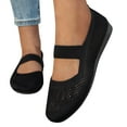 thumbnail image 1 of Miluxas Women's Casual Hollow Out Knitted Flats Shoes ,Fashion Comfortable Mesh Walking Beach Shoes Lightweight Breathable Slip-On Shoes Black 7.5(40), 1 of 9