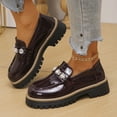 thumbnail image 1 of Miluxas Women's Casual Slip On Loafers Round Toe Low Heel Dress Shoes Comfortable Everyday Wear for Spring Summer Brown 8.5(41), 1 of 9