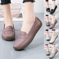 thumbnail image 1 of Miluxas Women's Casual Soft Leather Flats Shoes Comfortable Penny Loafers Slip-Ons Softsole Driving Walking Moccasins Boat Shoes Pink 8.5(41), 1 of 9