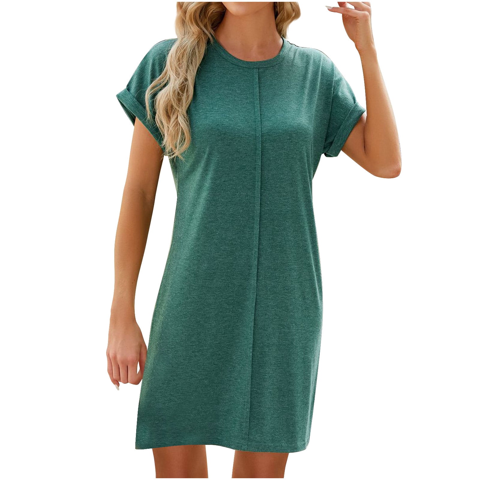 Miluxas Women's Casual Summer Short Sleeve T Shirt Dress Clearance