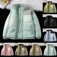 thumbnail image 1 of Miluxas Women's Casual Warm Zip up Jacket, Fashion Stand up Collar Long Sleeve Loose Cotton Padded Jacket Top with Pockets Sky Blue XL(XL), 1 of 6