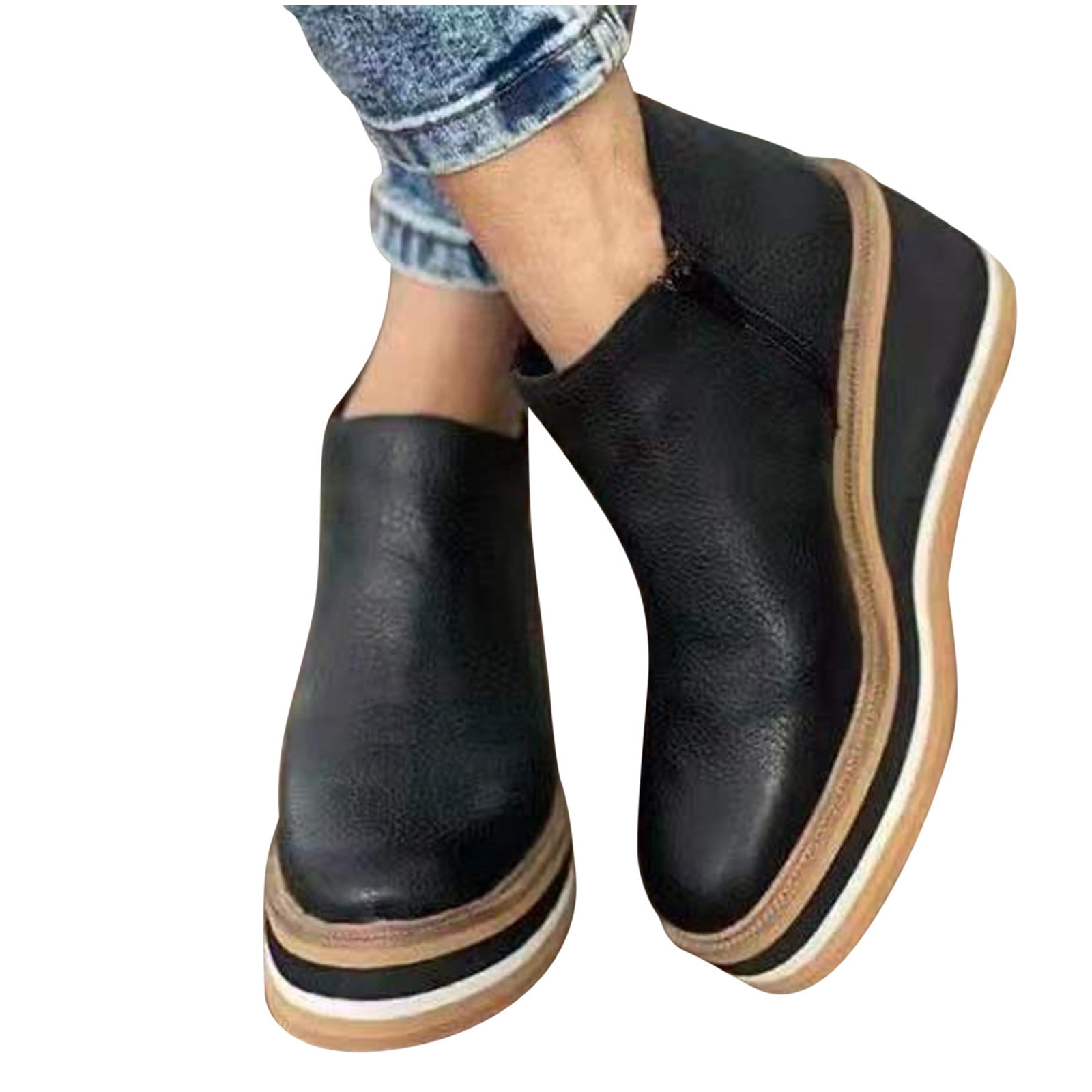 Vepose Women's Chelsea Ankle Boots – Wedge Heel Booties, Casual Comfort, Non-Slip Sole, Black - View #14