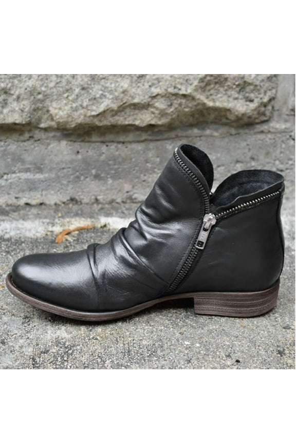 Women's Chelsea Ankle Boots Cutout Perforated Short Booties Black 7.5(40)