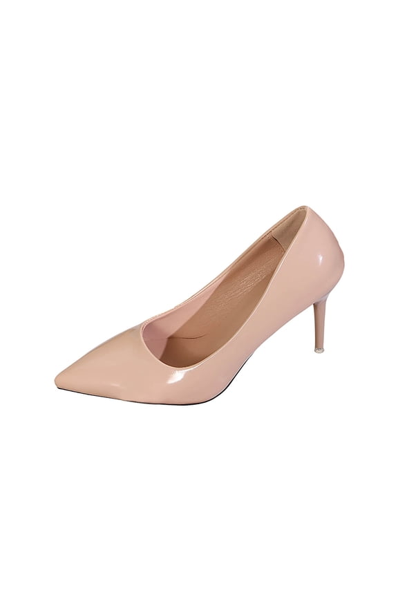 Women's Classic Comfort Pointed Toe Shallow Mouth High Heels Pumps Wedding Dress office Shoes Khaki 7(39)