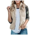 thumbnail image 1 of Miluxas Women's Classic-Fit Sleeveless Polar Soft Fleece Vest (Available in Plus Size)Oversized Coats Khaki 14(XXXL), 1 of 5