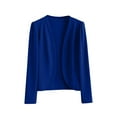 thumbnail image 1 of Miluxas Women's Classic Long Sleeve Open Front Cropped Cardigan Lightweight Short Shrugs Blue 18(XXXXXL), 1 of 3
