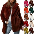 thumbnail image 1 of Miluxas Women's Coat Casual Lapel Fleece Fuzzy Faux Plush Zipper Coats Warm Winter Oversized Outwear Jackets Yellow XL(XL), 1 of 4