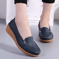 thumbnail image 1 of Miluxas Women's Comfortable Lightweight Leather Penny Loafers Slip-On Cute Business Casual Dress Shoes Work office Flats Everyday Walking Shoes Driving for Women Dark Blue 6.5(38), 1 of 8