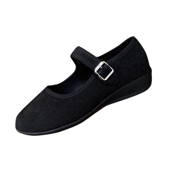 Miluxas Women's Comfortable & Lightweight Wedges Shoes Versatile Business Casual Dress Shoes Work office Cute Stylish Everyday Walking Shoes Black 9.5(43)