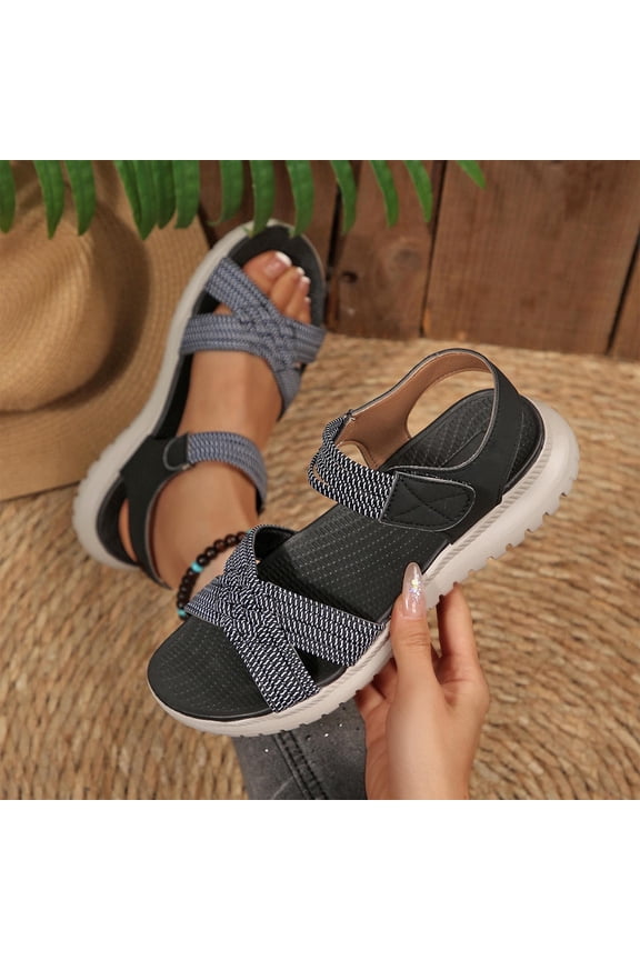 Women's Comfortable Walking Athletic Sandals Casual Outdoor Hiking Sports Lightweight Summer Beach Water Sandal Black 7(39)