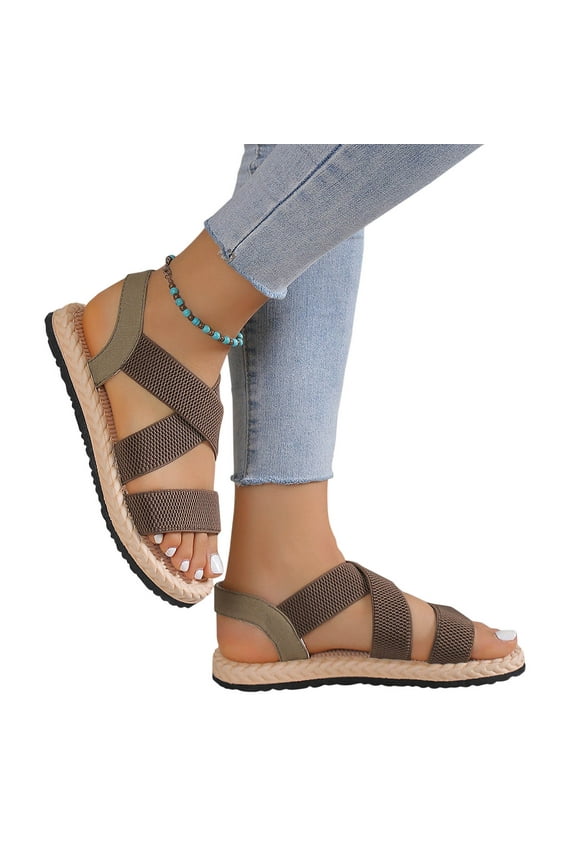 Women's Comfortable Walking Sandals , Athletic Hiking Sandals with Handmade Straps,Sandals for Beach Poolside Travel Camping Army Green 6.5(38)