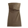 thumbnail image 1 of Miluxas Women's Elegant Strapless Tube Cut Out Back Mini Dress Summer Cocktail Dresses Khaki L(L), 1 of 4