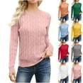 thumbnail image 1 of Miluxas Women's Fall Winter Oversized Pullover Sweater Trendy Crew Neck Long Sleeve Solid Casual Warm Knit Tops Yellow XL(XL), 1 of 8